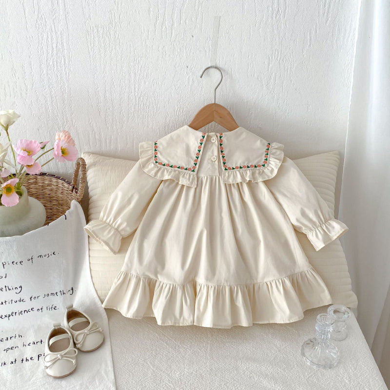 【BABY&KID】ビッグカラー刺繍ワンピースSK011011