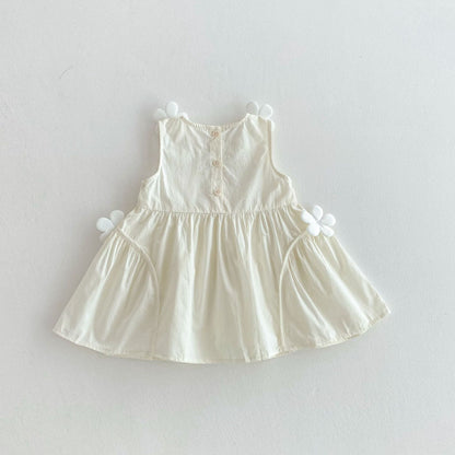 【BABY&KID】夏新作 フラワーノースリーブワンピースSK080620