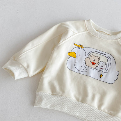【BABY&KID】アヒルプリントセットアップSK092915