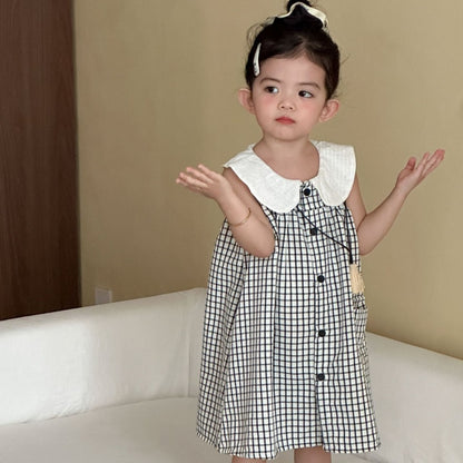 【BABY&KID】夏新作おしゃれチェック柄セットアップ、ワンピースSK104720