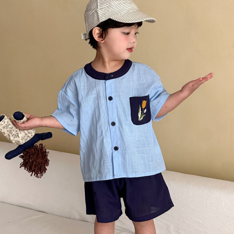 【BABY&KID】夏新作フラワー刺繍セットアップ、ワンピースSK104721