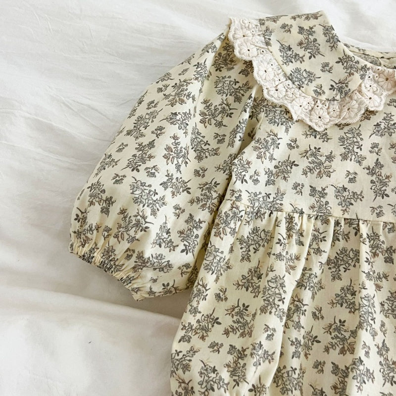 【BABY&KID】丸襟小花柄ロンパース、ワンピースSK107918