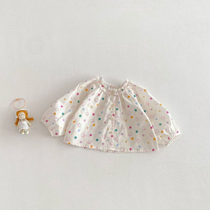 【BABY&KID】蝶結び、うさぎ、花柄プリントシャツSK104116