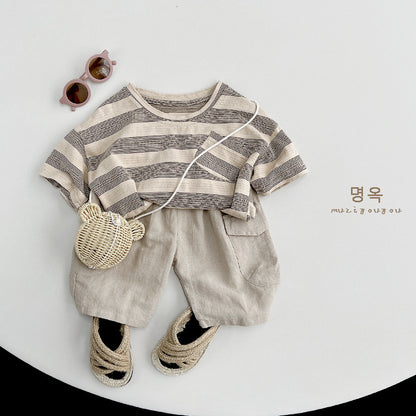 【BABY&KID】夏新作 半袖ボーダーTシャツSK080815