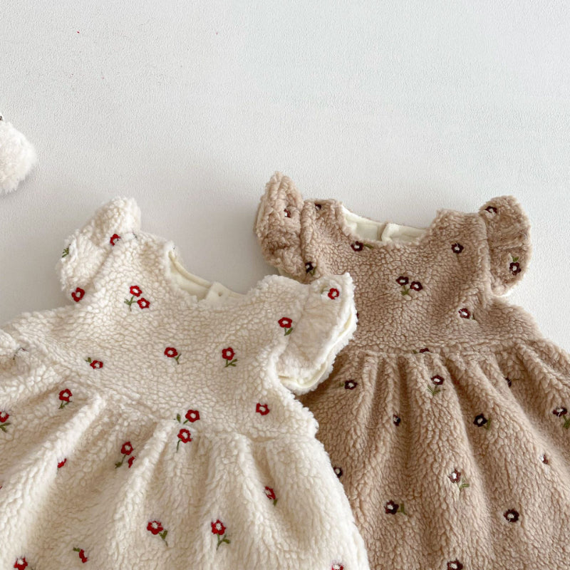 【BABY&KID】冬新作刺繍裏起毛ワンピースSK102905