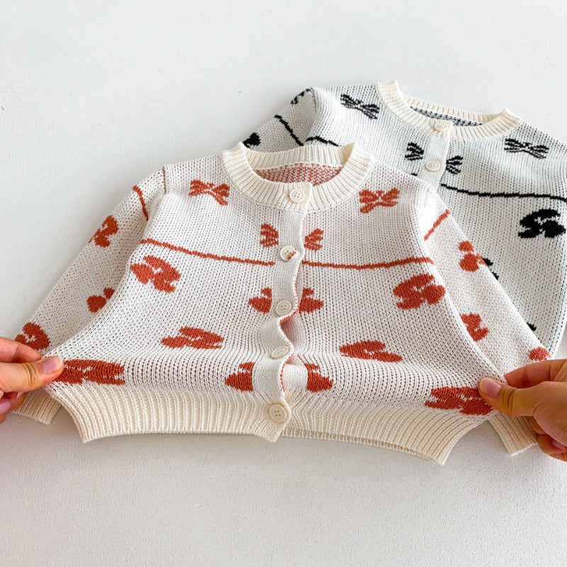 【BABY&KID】花柄ニットカーディガンSK092925