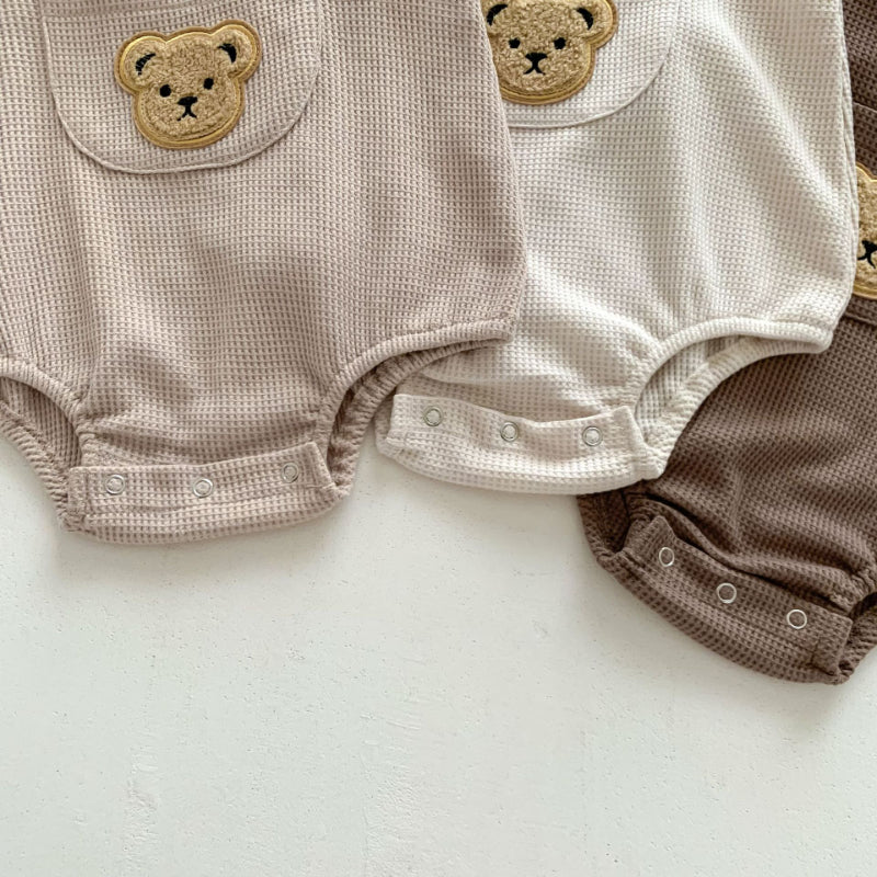 【BABY】夏新作 ワッフルベアロンパース 、半袖トップスSK080302