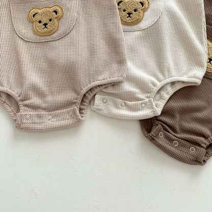 【BABY】夏新作 ワッフルベアロンパース 、半袖トップスSK080302