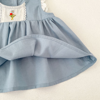 【BABY&KID】夏新作 韓国風花刺繍セットアップ、ワンピースSK104931