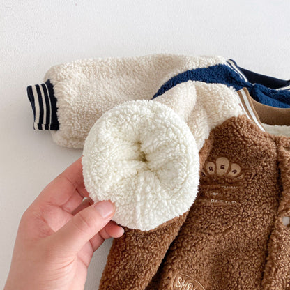 【BABY&KID】冬新作韓国風配色裏起毛ブルゾンSK102903