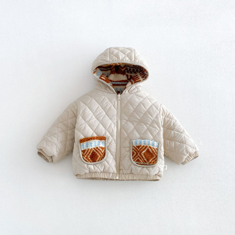 【BABY&KID】冬新作リバーシブル配色中綿ジャケットSK108518