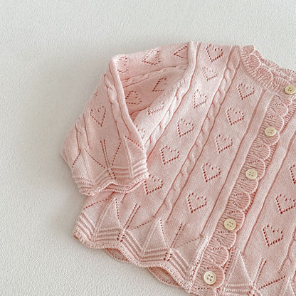 【BABY&KID】韓国風きのこ刺繍カーディガンSK104124