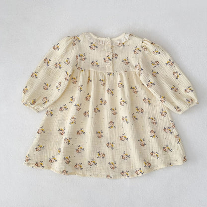 【BABY&KID】フリル襟小花柄ロンパース、ワンピースSK107913