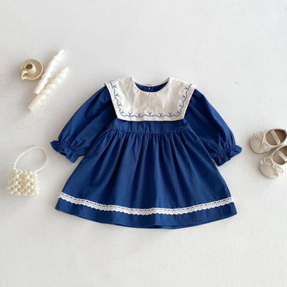 【BABY&KID】レースラペル刺繍ワンピースSK011018