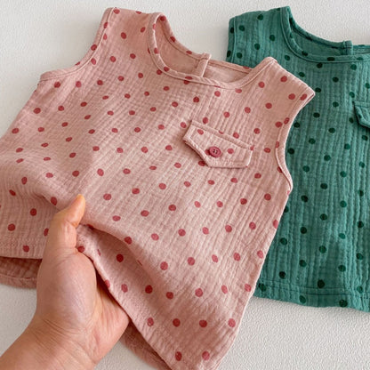 【BABY&KID】夏新作シンプルドットセットアップSK104620