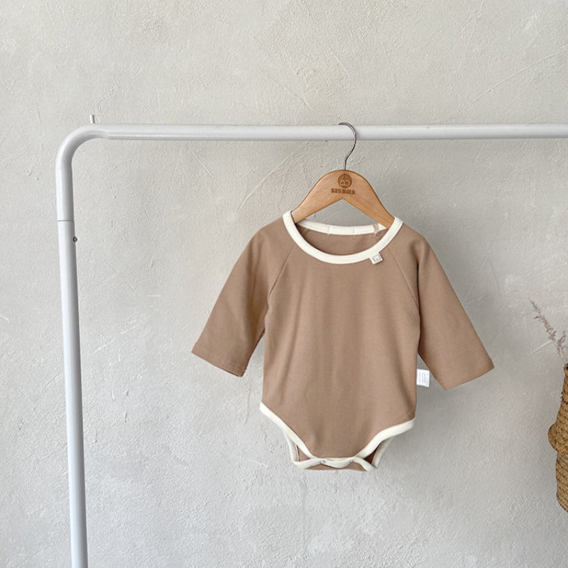 【BABY】バイカラーくまワッペンロンパースSK010312