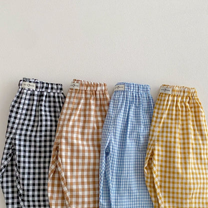 【BABY&KID】韓国風チェックストレートパンツSK104120