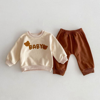 【BABY&KID】クマ柄ボーダー、ドットセットアップSK032203