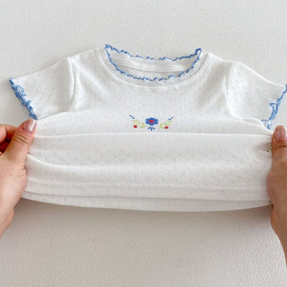 【BABY&KID】夏新作花刺繍ワンピース、サロペット、TシャツSK105903