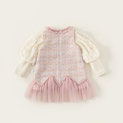 【BABY&KID】シャネル風ジャンパースカート＆パフスリーブブラウスSK101841