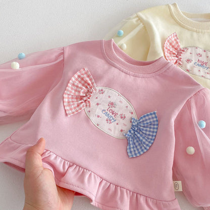 【BABY&KID】チュールポンポン小花柄スウェットSK103515