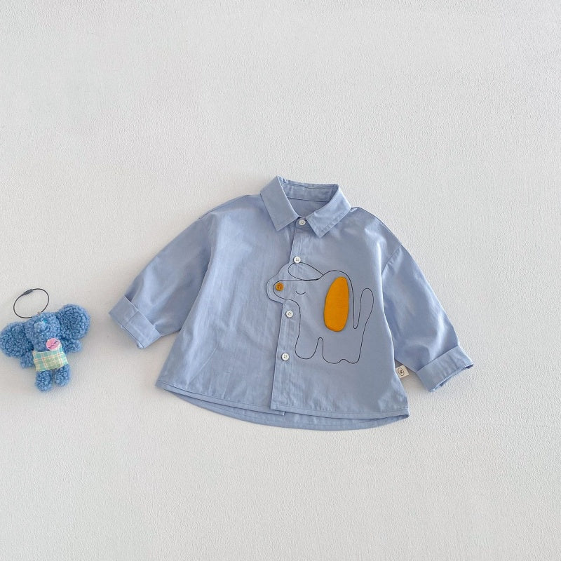 【BABY&KID】韓国風どうぶつ柄シャツSK104115