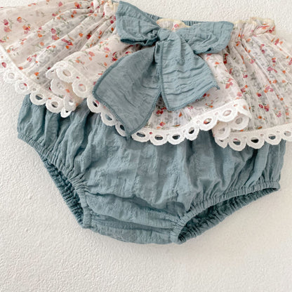 【BABY&KID】夏新作 小花レースセットアップSK090320