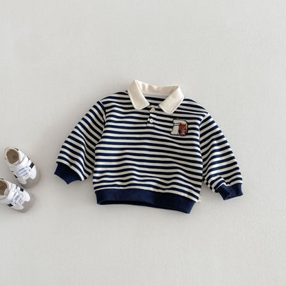 【BABY&KID】くま刺繍ボーダーポロシャツ、マリンカラーアウター、ニットベストSK103717