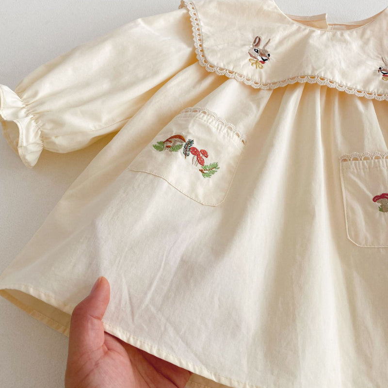 【BABY&KID】カートンうさぎ刺繍ワンピースSK011022