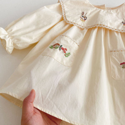 【BABY&KID】カートンうさぎ刺繍ワンピースSK011022