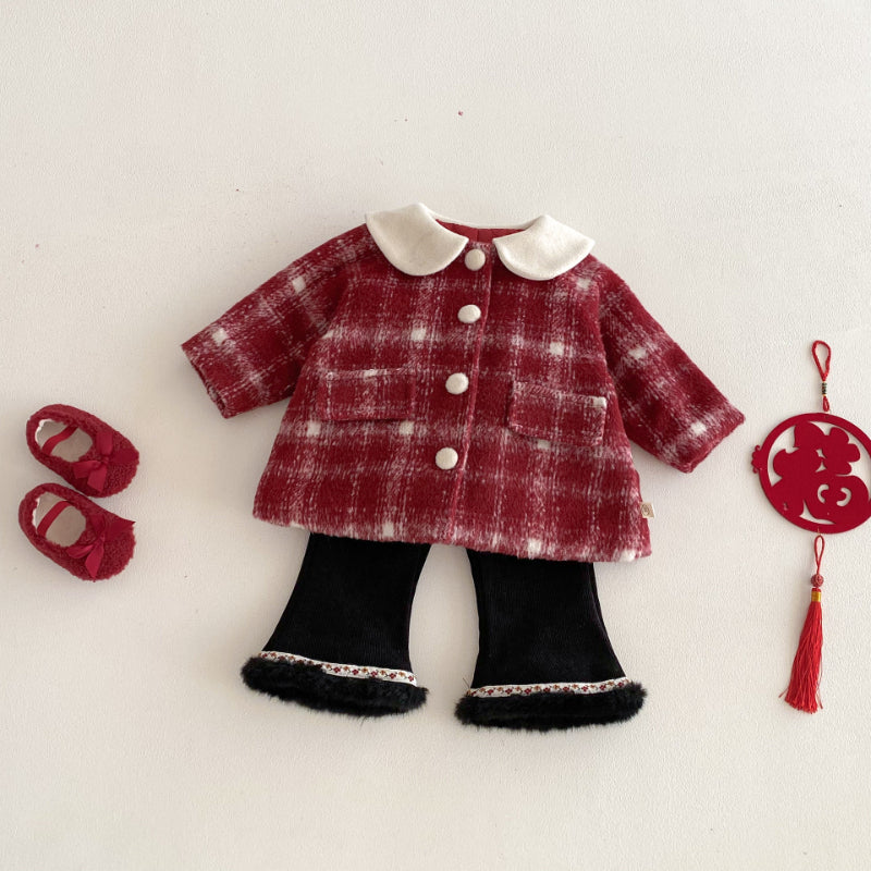 【BABY&KID】冬新作丸襟レトロ厚手コートSK103031