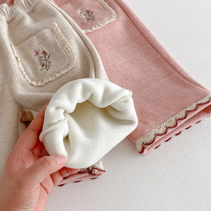 【BABY&KID】冬新作刺繍入りあったかカジュアルパンツSK103028