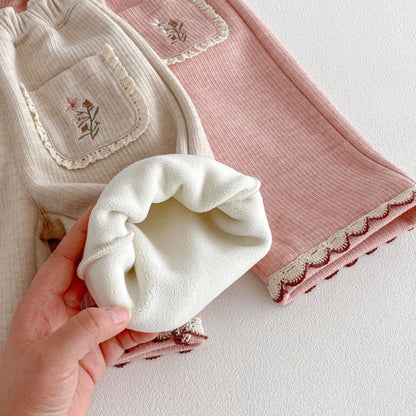 【BABY&KID】冬新作刺繍入りあったかカジュアルパンツSK103028