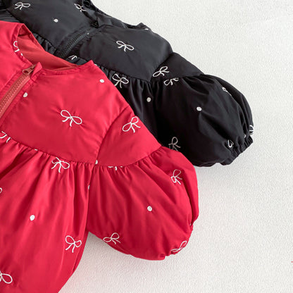 【BABY&KID】冬新作蝶結び刺繍中綿アウターSK103022