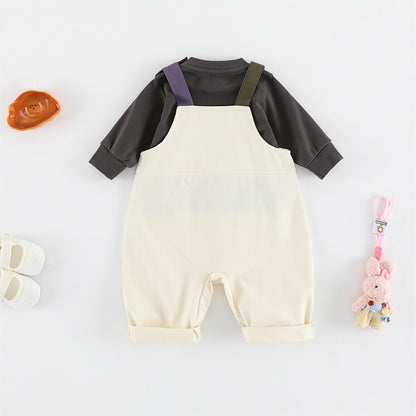 【BABY】ロゴサロペット＆長袖トップスSK106716