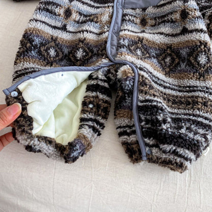 【BABY】レトロフード裏起毛カバーオールSK102927