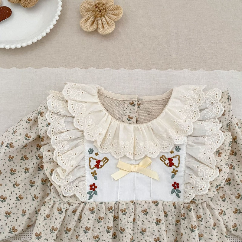 【BABY&KID】フレンチ小花柄ロンパース、ワンピースSK107917