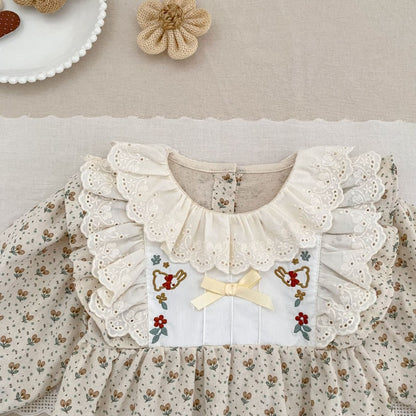 【BABY&KID】フレンチ小花柄ロンパース、ワンピースSK107917