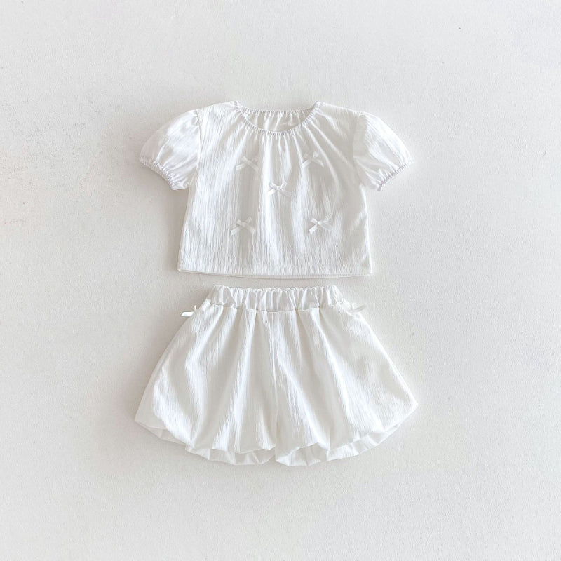 【BABY&KID】夏新作 無地蝶結びセットアップSK092226
