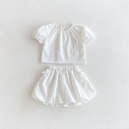 【BABY&KID】夏新作 無地蝶結びセットアップSK092226