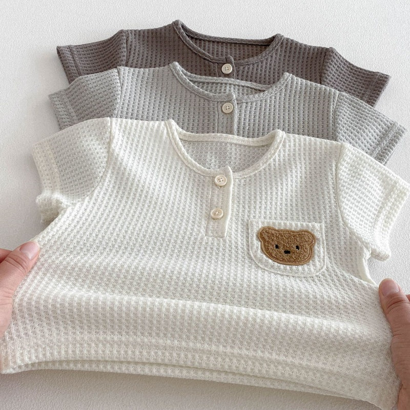 【BABY&KID】夏新作ワッフルくまセットアップSK105019