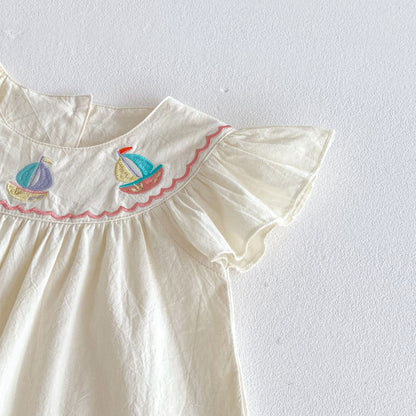 【BABY&KID】夏新作 帆船刺繍ワンピースSK081612