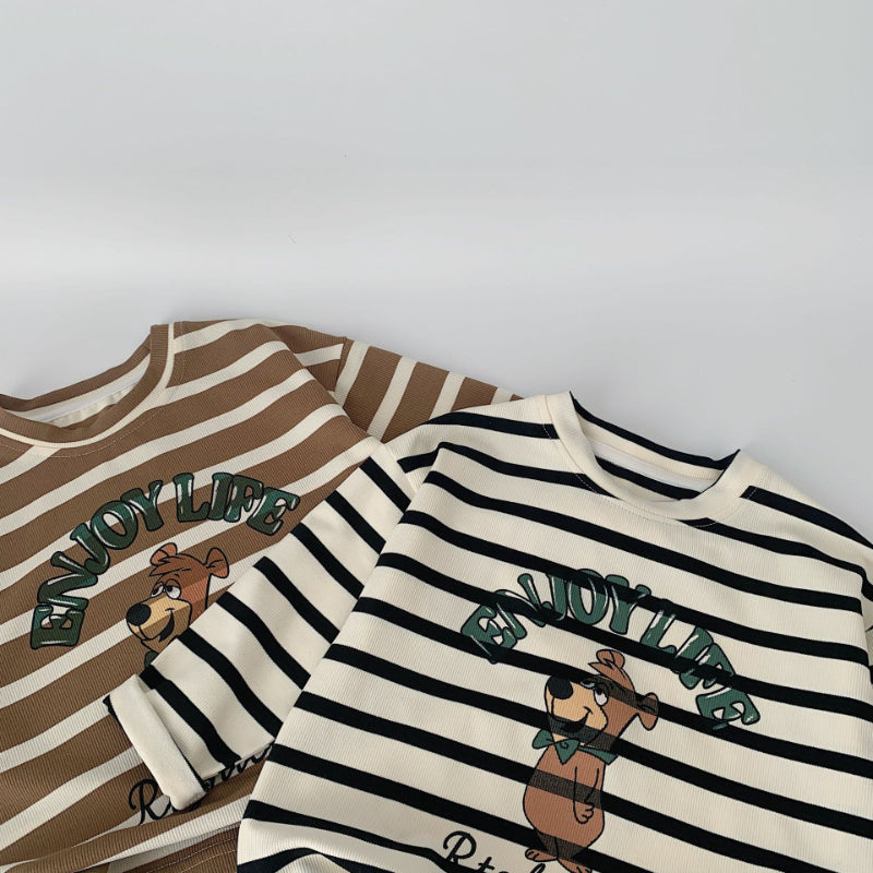 【BABY&KID】クマ柄長袖TシャツSK100524