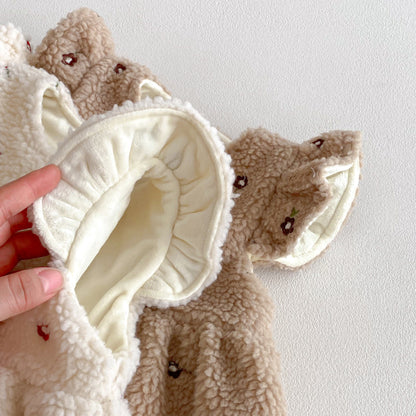 【BABY&KID】冬新作刺繍裏起毛ワンピースSK102905