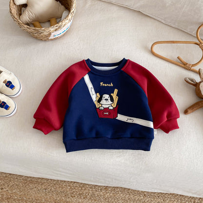 【BABY&KID】冬新作キャラクター刺繍あったかトレーナーSK102533