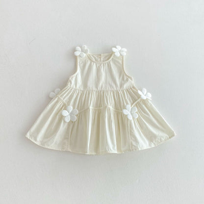 【BABY&KID】夏新作 フラワーノースリーブワンピースSK080620