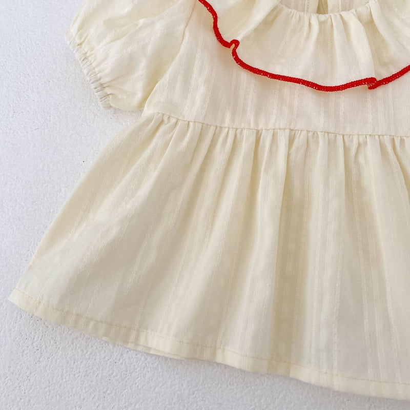 【BABY&KID】夏新作フリルブラウス＆チェックショートパンツSK105410