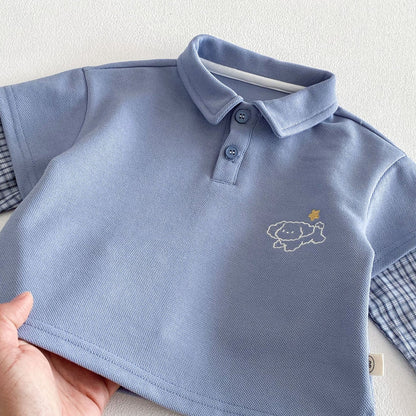 【BABY&KID】カートゥーン重ね着風ポロシャツSK103514