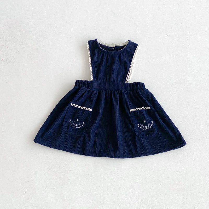 【BABY&KID】刺繍ベストワンピース/小花柄ブラウスSK011028
