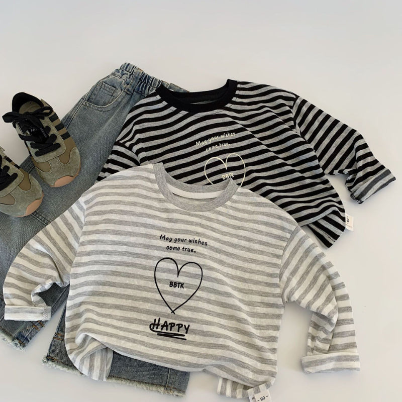 【BABY&KID】アルファベットハート長袖TシャツSK100525
